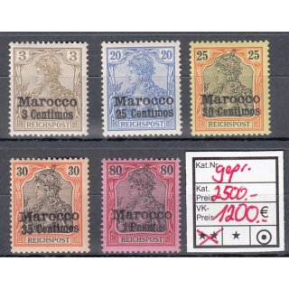 DAP Marokko 1903, Mich.-Nr.:  7+10-12+15 II  ** geprüft/Attest