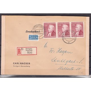 Bund 1952, Mich.-Nr.: 158  Fern-R-Brief