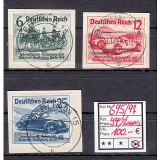 DR 1939, Mich.-Nr.: 695-697 gestempelt/LUXUS/Befund
