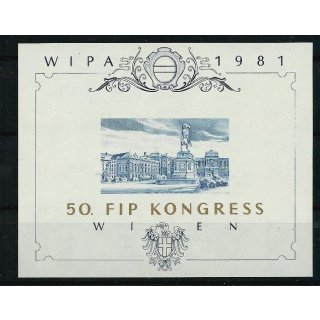 Österreich 1981, Mich.-Nr.: Block (5) **  50. FIP Kongress