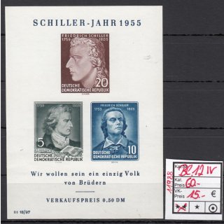 DDR 1955, Mich.-Nr.: 464-66 B Block 12  IV  **