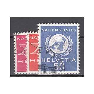 Schweiz/Ämter ONU/UNO 1959 : Mi.-Nr.: 28-30 gestempelt