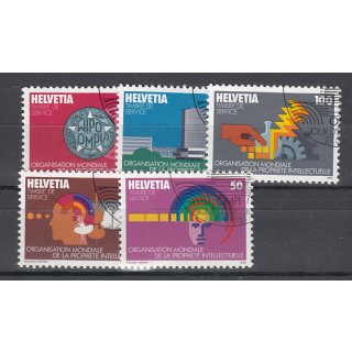 Schweiz/Ämter OMPI/WIPO 1982+85 : Mi.-Nr.: 1-5 gestempelt