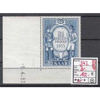 Saarland 1953 Mi. Nr. 342 Br **   (Druckdatum)