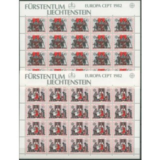 Liechtenstein 1982 : Mi.-Nr.:791+92 ** Bogen