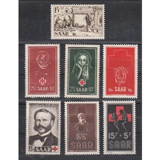 Saarland 1950-56 Mi. Nr. Rotes Kreuz **  Komplett