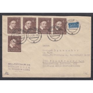 Bund 1951, Mich.-Nr.: 143 MeF  Fern-R-Brief
