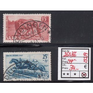 Saarland 1949 Mi. Nr. 265+66 Gestempel geprüft