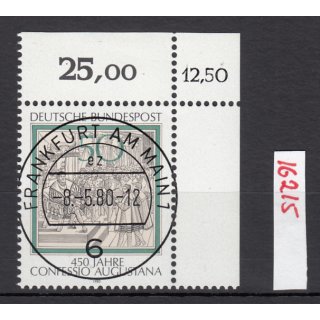 Bund 1980, Mich.-Nr.: 1051 gestempelt Eckrand KBWZ  Frankfurt