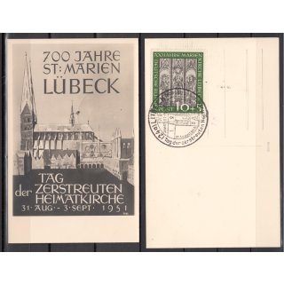 Bund 1951, Mich.-Nr.: 139 Postkarte