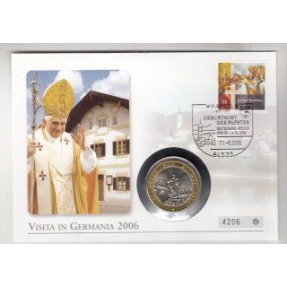 Vatikan 2006 Vatikan Numisbrief Kardinal Ratzinger zu besuch in Deutschland