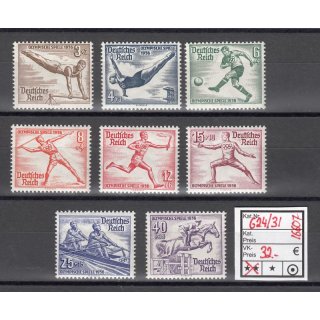 DR 1936, Mich.-Nr.: 624-631 ** Einzelmarken aus Block 5+6