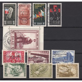 Saarland 1955 Mi. Nr. 357-367 Gestempelt Komplett