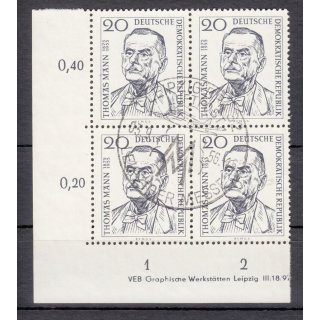 DDR 1956, Mich.-Nr.: 534 gest. DV 4er-block