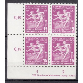 DDR 1956, Mich.-Nr.: 532 ** DV 4er-block