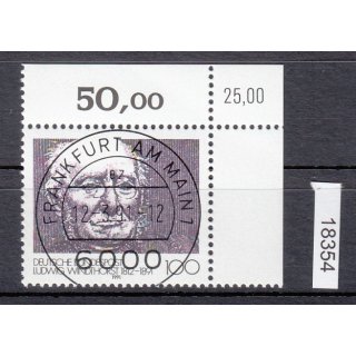 Bund 1991, Mich.-Nr.: 1510 gestempelt Eckrand KBWZ  Frankfurt