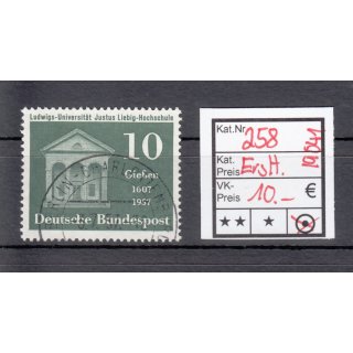 Bund 1957, Mich.-Nr.: 258 LUXUS Gestempelt + Ersttag  Berlin-Charlottenburg
