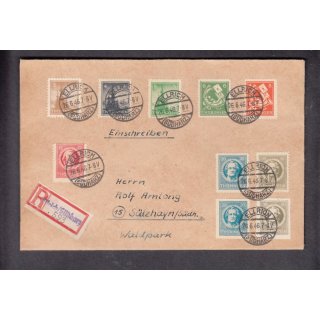SBZ  1945 Mi.-Nr.: 92-99 A+B gestempelt auf Brief