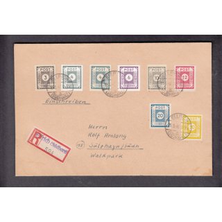 SBZ  1945 Mi.-Nr.:  51-55 + 61-63 gestempelt auf Brief