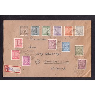 SBZ  1945 Mi.-Nr.:126-37 X gestempelt auf Brief