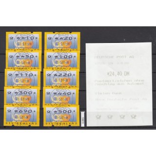 Bund 2001, Mich.-Nr.: ATM 3.3 gestempelt  10-690 Pf VS 1 mit Quittung