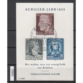 DDR 1955, Mich.-Nr.: 464-66 B Block 12 gestempelt/Luxus+gummi