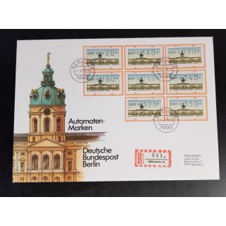 Berlin 1989, Mich.-Nr.: ATM 1 gestempelt FDC  20-350 Pf  ERSTTAG