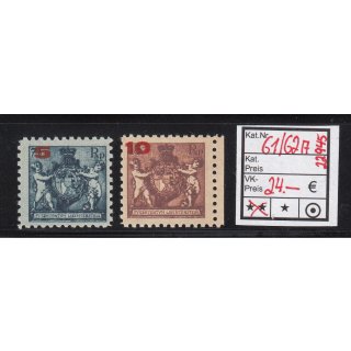 Liechtenstein 1924 : Mi.-Nr.:61+62 A **