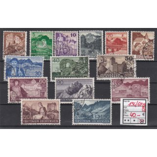 Liechtenstein 1937 : Mi.-Nr.:156-69 gestempelt