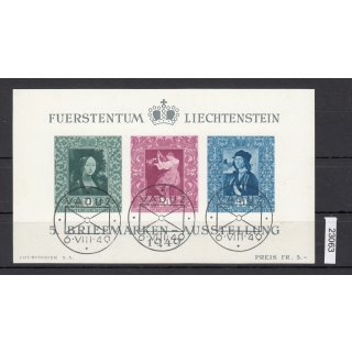 Liechtenstein 1949 : Mi.-Nr.:Block 5 gestempelt