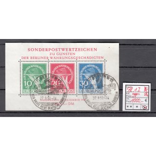 Berlin 1949, Mich.-Nr.:Block 1 I Plattenfehler I geprüft/Attest