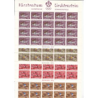 Liechtenstein 1972 : Mi.-Nr.:556-59 ** Bogen