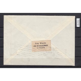 Bund 1951, Mich.-Nr.: S 10  gestempelt  Oberrand auf R-Brief
