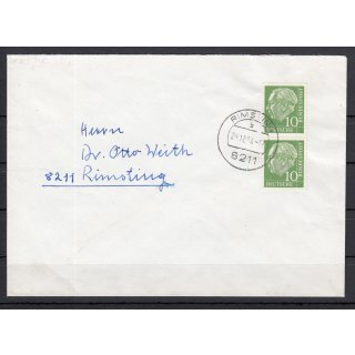 Bund 1960, Mich.-Nr.: 183 Y I   aus H-Blatt gestempelt auf Brief