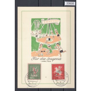 Saarland 1957 Mi. Nr. 433+34 MK  (OPD)  Maximumkarte  Ersttag