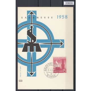 Saarland 1957 Mi. Nr. 435 MK  (OPD)  Maximumkarte  Ersttag