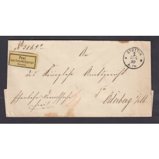 DR Dienst 1874, Mich.-Nr.:I  Brief     Stettin - Oderberg
