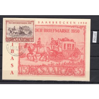 Saarland 1950 Mi. Nr. 291 Gestempelt auf Karte Ersttag  23.4.1950  (003)