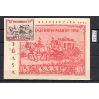 Saarland 1950 Mi. Nr. 291 Gestempelt auf Karte Ersttag  23.4.1950  (005)