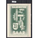 Saarland 1951 Mi. Nr. 306 Gestempelt auf Karte FDC