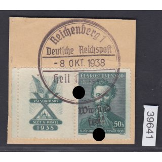 Sudetenland Reichenberg, Mi.-Nr.   134 Zf w  gestempelt  geprüft   Attest