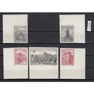 Tschechoslowakei 1955, Mich.-Nr.: 934-38 B ** Einzelmarken aus Block 16 A
