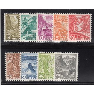 Schweiz 1936 : Mi.-Nr.:297-305 y *  glattes  Papier