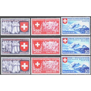 Schweiz 1939 : Mi.-Nr.:335-43 *