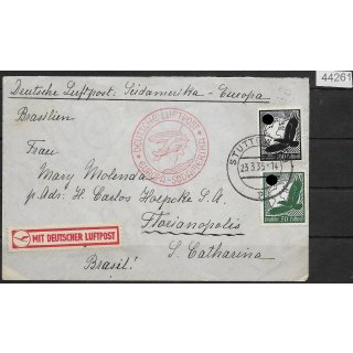 Deutsches Reich Zeppelinpost 1935, Mi. 535 + 537, Zeppelin - Südamerikafahrt