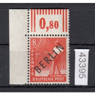 Berlin 1948, Mich.-Nr.:  3 ** Eckrand  geprüft