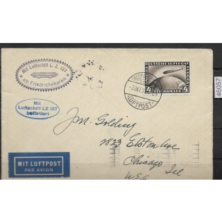 DR Zeppelinpost 1928 Mi. Einzelfrankatur 424, 1. Amerikafahrt