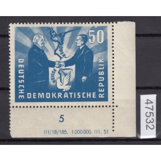 DDR 1951, Mich.-Nr.: 285 ** DV  Eckrand