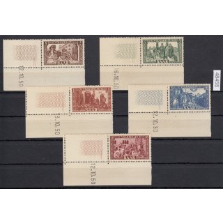 Saarland 1950 Mi. Nr. 299-303 Br **   (Druckdatum)