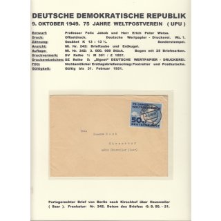 DDR 1949, Mich.-Nr.: 242 gestempelt  Einzelfrankatur auf Brief
